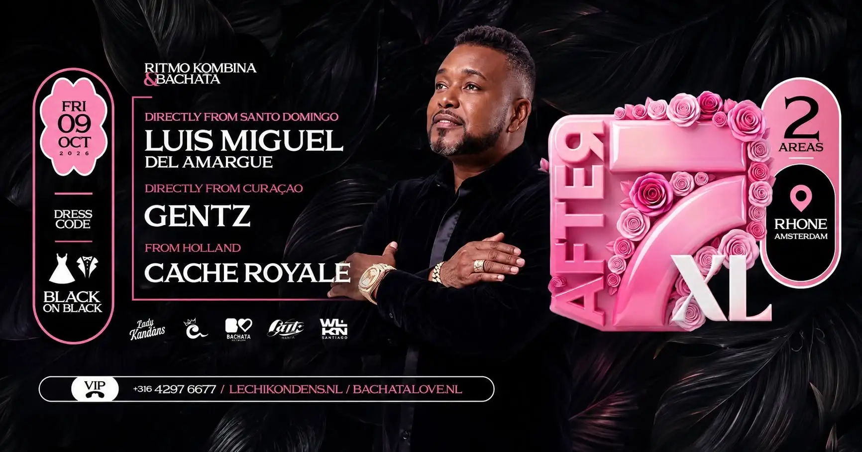Luis Miguel Del Amargue, Gentz and Cache Royale on Friday Oct 9th 2026 at Rhone Events, Amsterdam